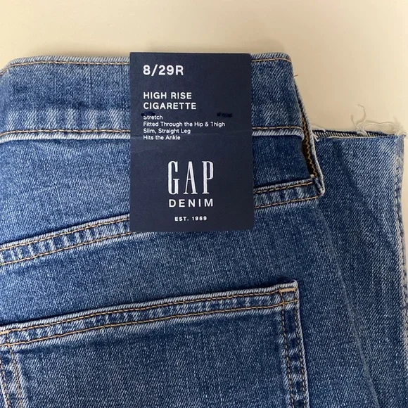 GAP High Rise Cigarette Jeans, Size 8/29R - Picture 3 of 6